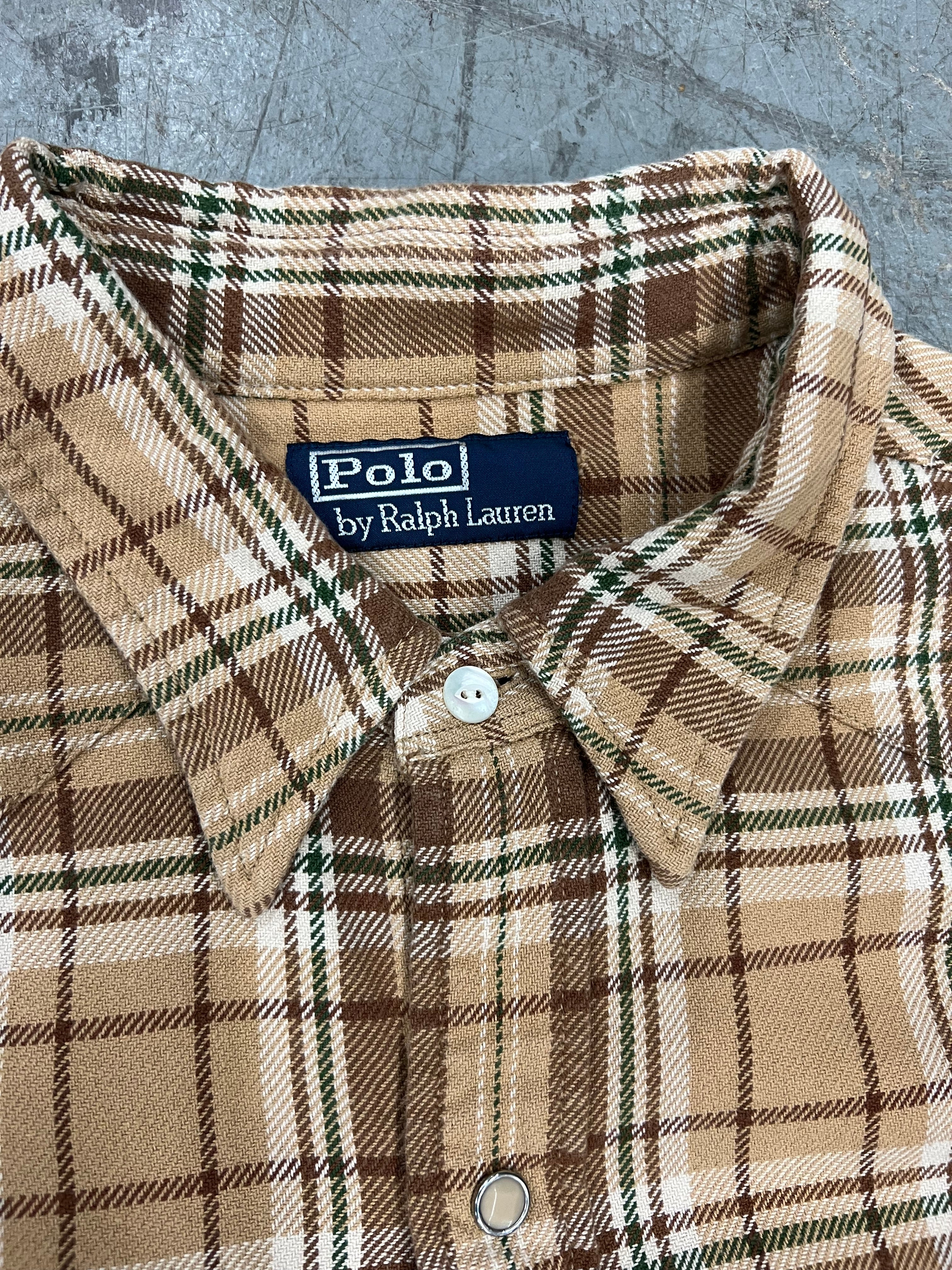 Vintage Polo Ralph Lauren Western Style Pearl Snap Flannel Shirt