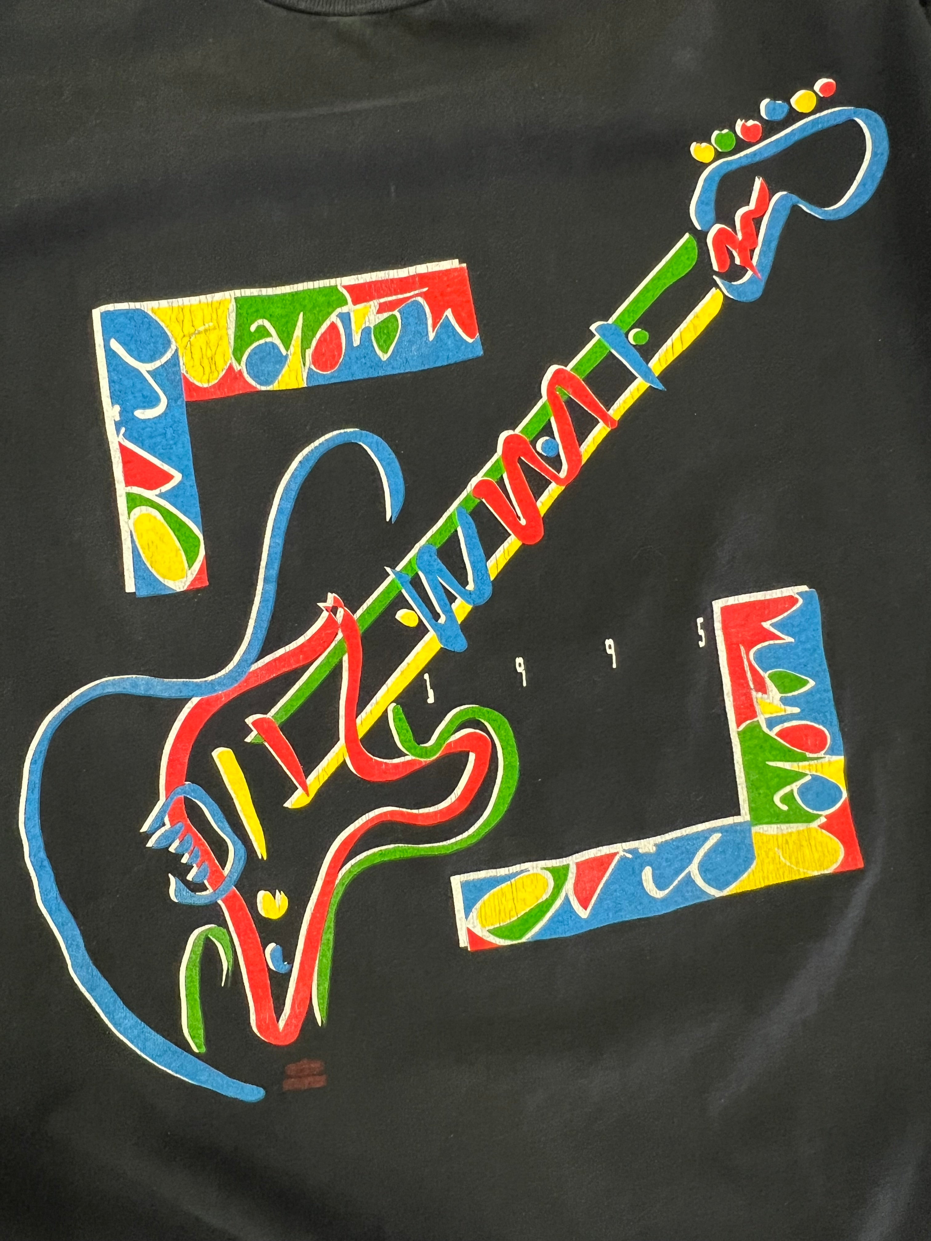 1995 Eric Clapton Neon Guitar Band Tee