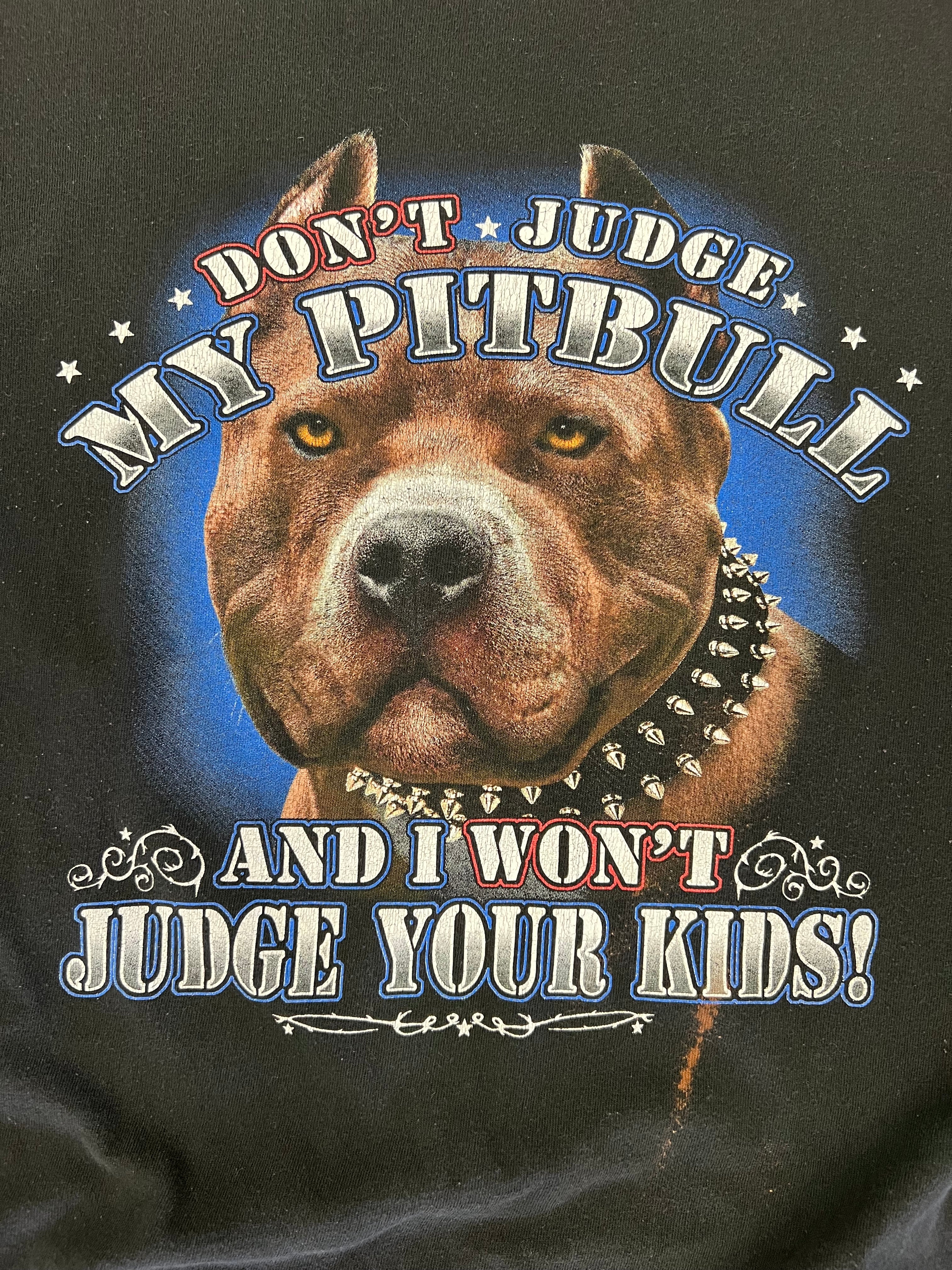 Vintage Don’t Judge My Pitbull Comedy Tee