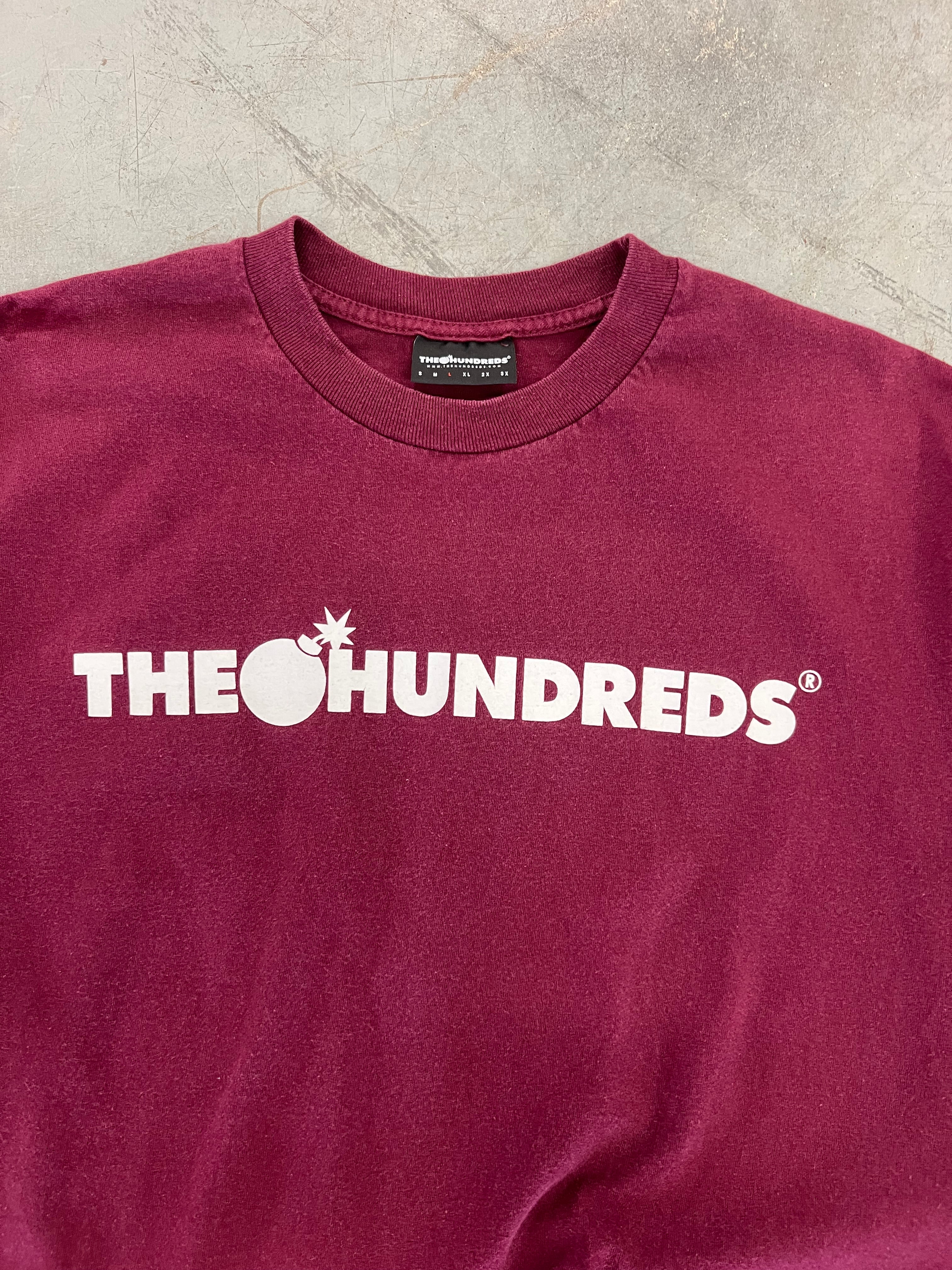 The Hundreds Burgundy Spellout Tee