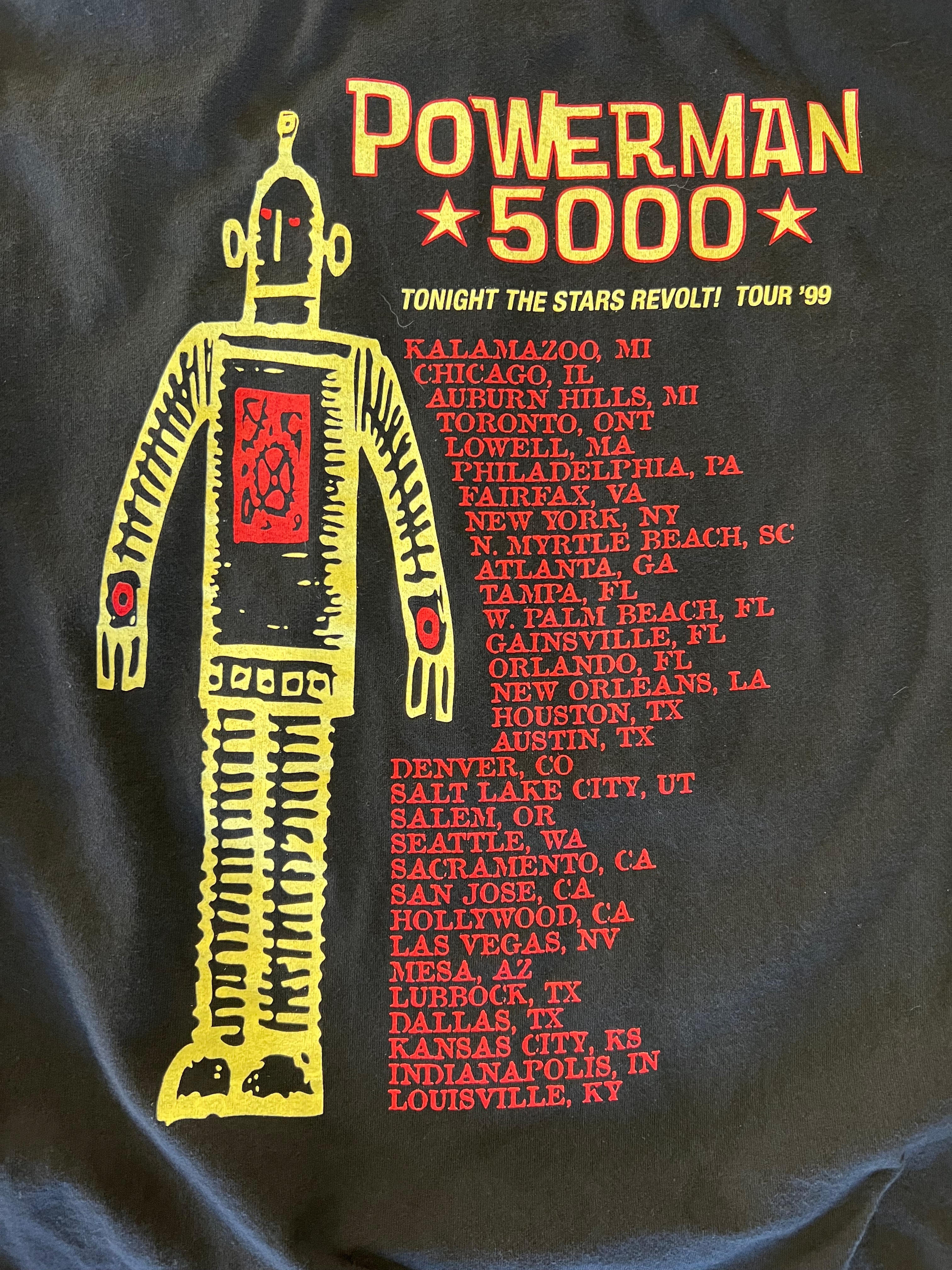 1999 Powerman 5000 Tonight The Stars Revolt Tour Tee