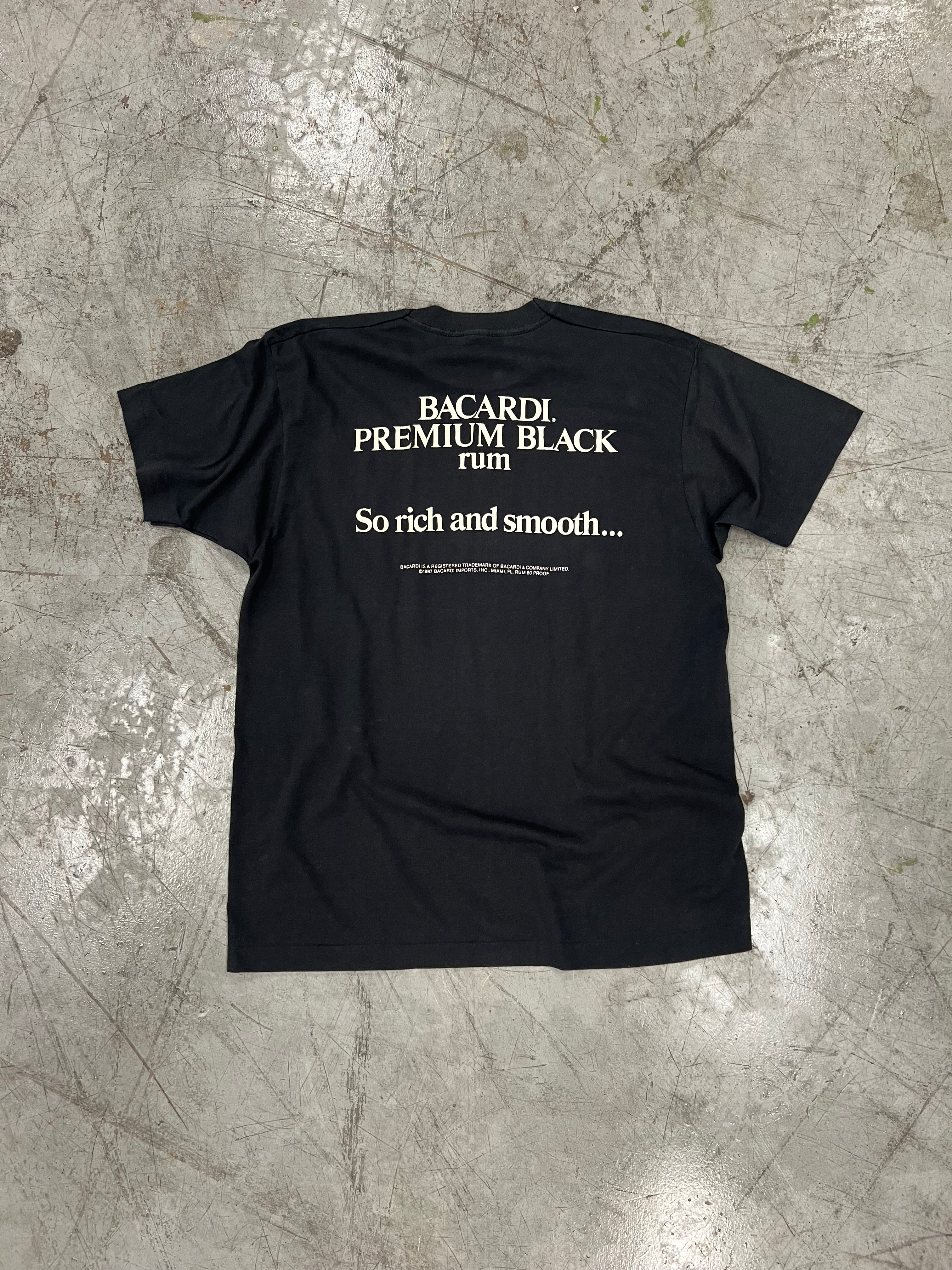 1987 Bacardi Premium Black Rum Promo Tuxedo Tee