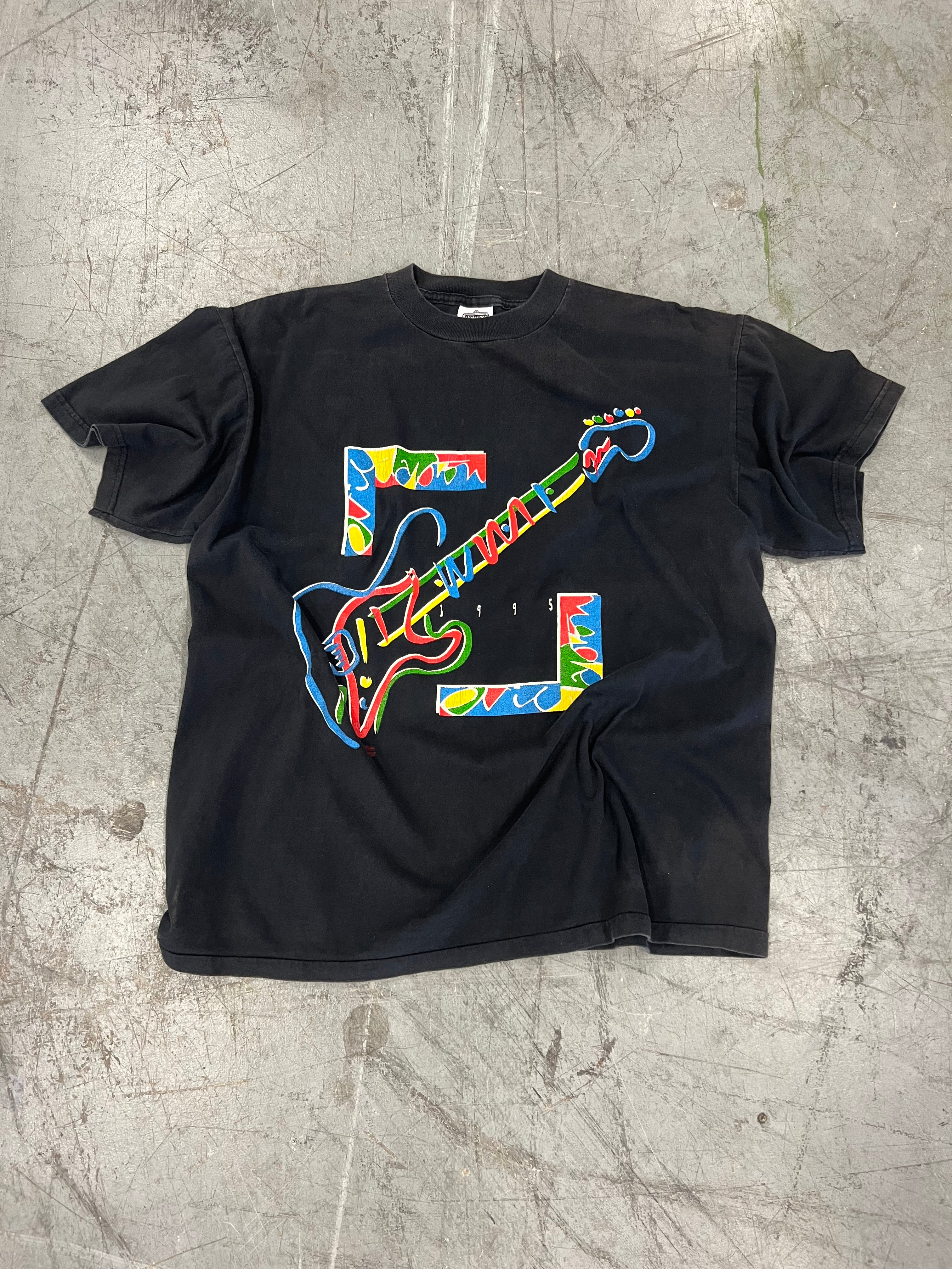 1995 Eric Clapton Neon Guitar Band Tee